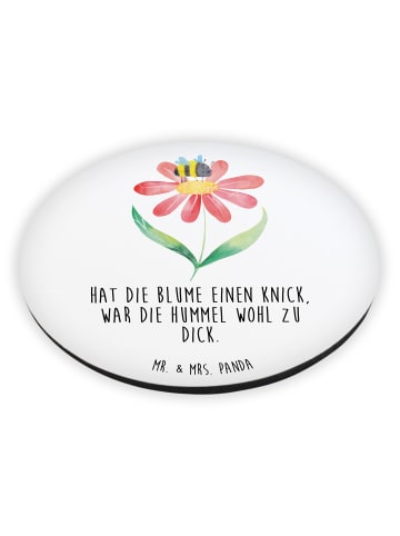 Mr. & Mrs. Panda Rund Magnet Hummel Blume mit Spruch in Weiß