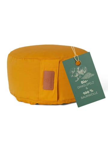 DoYourFitness Yoga-Kissen Vishnu gefüllt Dinkelspelz gelb rund gelb