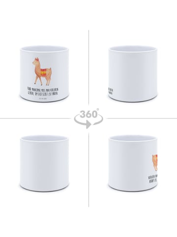 Mr. & Mrs. Panda Blumentopf Groß Alpaka Stolz mit Spruch in Weiß