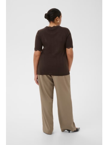 KAFFE curve T-shirt KCtina Tight fit in Coffee Bean