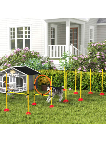 Pawhut Hunde Agility Set Gelb Kunststoff