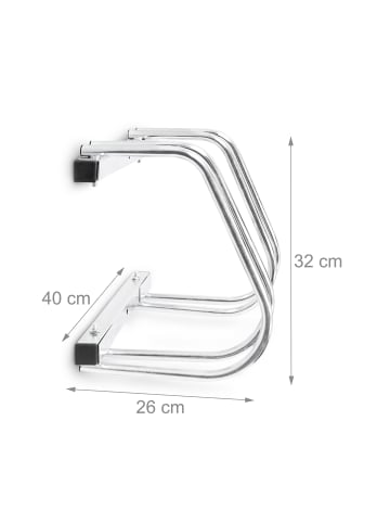 relaxdays 4x Fahrradständer in Silber - (B)40 x (H)26 x (T)32 cm