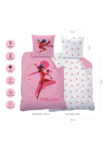 Miraculous Kinder Bettwäsche-Set "Miraculous, Ladybug Marienkäfer" in Rosa