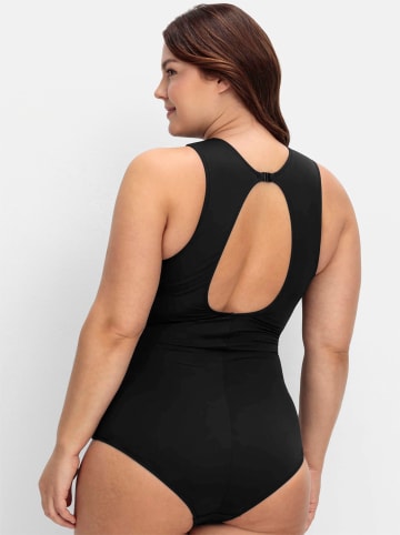 sheego Badeanzug in schwarz