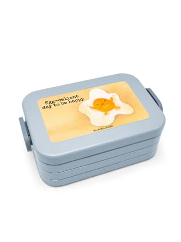 Mr. & Mrs. Panda Bento Box Spiegelei Ei Design mit Spruch in Blau Pastell