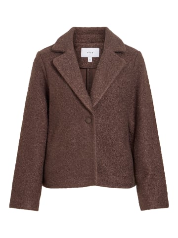 Vila Boucle Jacke mit Fly-Away Kragen in Coffee Bean
