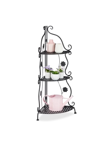 relaxdays Blumenregal in Schwarz - (B)31 x (H)82,5 x (T)31 cm