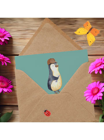 Mr. & Mrs. Panda Glückwunschkarte Elektriker Durchblick mit Spruch in Meeresbrise