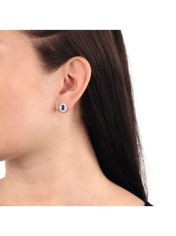 Amor Ohrstecker Silber 925, rhodiniert in Blau