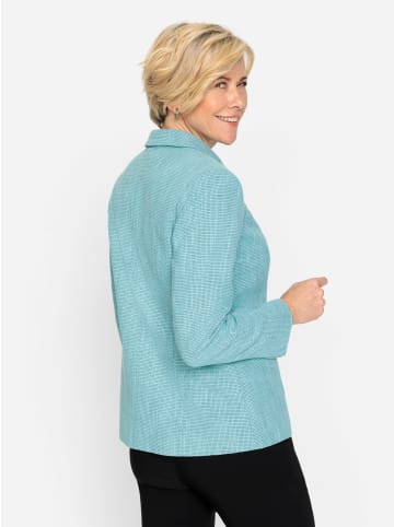 WITT WEIDEN Bouclé-Blazer in aquamarin-schwarz-gemustert