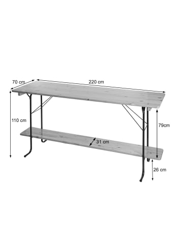 MCW Stehtisch Linz für Biertischgarnitur, 220cm