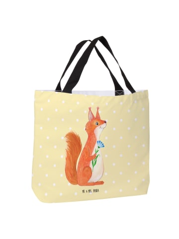 Mr. & Mrs. Panda Tote Bag Eichhörnchen Blume ohne Spruch in Gelb Pastell