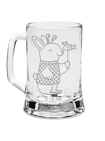 Mr. & Mrs. Panda Gravur Bierkrug Fische Astrologie ohne Spruch in Transparent