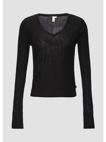 QS Strickpullover langarm in Schwarz