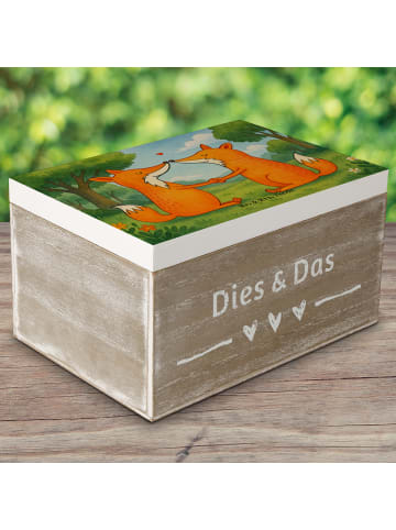 Mr. & Mrs. Panda Aufbewahrungsbox Füchse Liebe Design ohne Spruch in Weiß