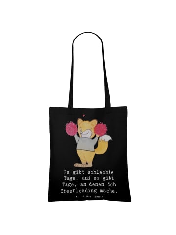Mr. & Mrs. Panda Einkaufstasche Fuchs Cheerleader mit Spruch in Schwarz