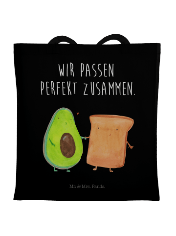 Mr. & Mrs. Panda Tragetasche Avocado Toast mit Spruch in Schwarz