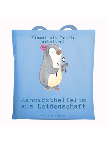 Mr. & Mrs. Panda Jutebeutel Zahnarzthelferin Leidenschaft mit Sp... in Sky Blue