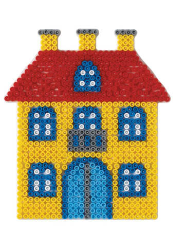Hama Stiftplatte Haus für Midi-Bügelperlen in weiß