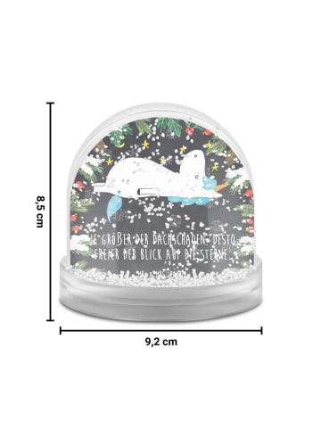 Mr. & Mrs. Panda Schneekugel Einhorn Sternenhimmel mit Spruch in Kreidetafel