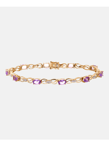 Diamant L'éternel Armband aus 375 Gelbgold mit Diamant mit Amethyst