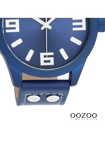 Oozoo Analog-Armbanduhr Oozoo Timepieces blau extra groß (ca. 46mm)