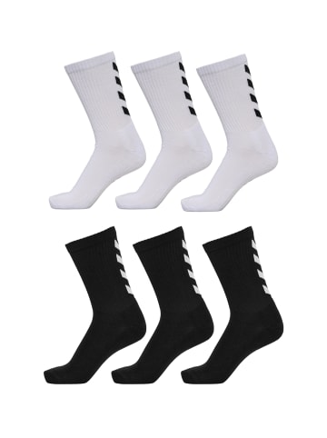 Hummel 6-er Pack Sport Socken Lange Basic Socken FUNDAMENTAL in Weiß-Schwarz