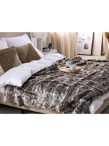 Beliani Kuscheldecke TADDART in Braun/Grau/Weiß - (W) 180 x (H) 1 x (L) 220 cm