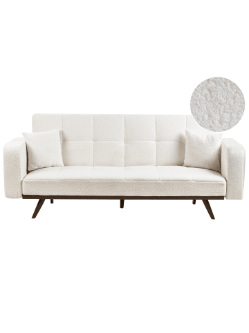 Beliani 3-tlg Schlafsofa HJULBY in Weiß/Braun