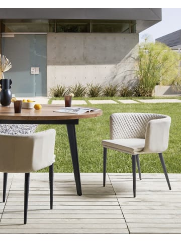 Beliani 2er-Set Gartenstuhl LIMASSON in Beige/Schwarz