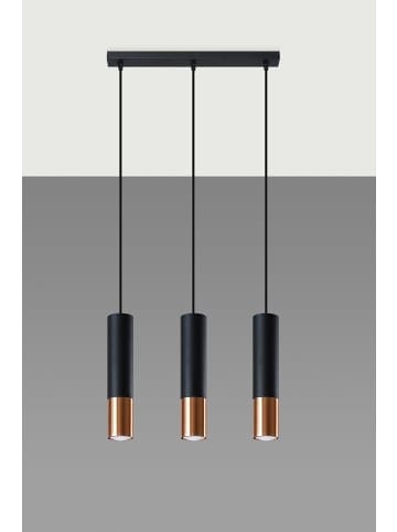 Nice Lamps Hängeleuchten LONGBOT 3L in Schwarz/Kupfer H 90cm 