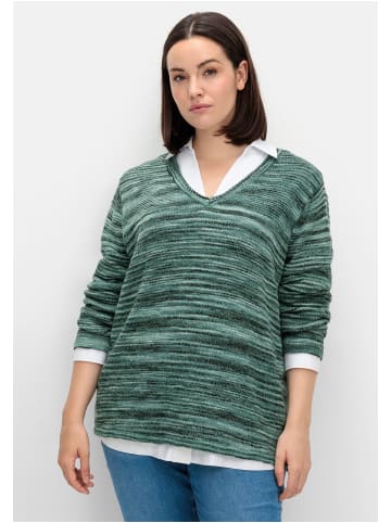sheego Pullover in tiefgrün