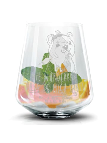 Mr. & Mrs. Panda Blümchentail Glas Quokka Happy ohne Spruch in Transparent