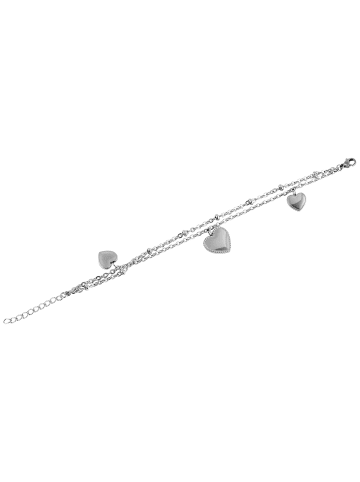 Adeliás Damen Armband – Herz aus Edelstahl 17 cm in silber