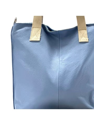 Florence Florence Schultertasche, Shopper Leder hellblau ca. 44cm