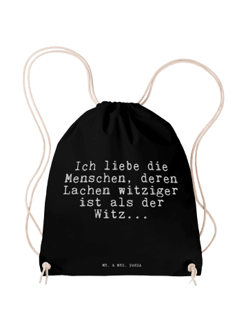 Mr. & Mrs. Panda Beutelrucksack Ich liebe die Menschen,... mit S... in Schwarz