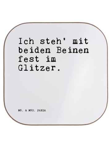 Mr. & Mrs. Panda Untersetzer Ich steh' mit beiden... mit Spruch in Weiß