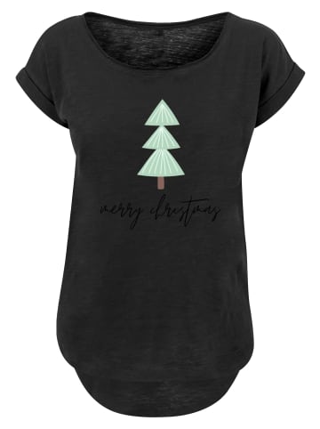 F4NT4STIC Long Cut T-Shirt Merry Christmas Weihnachten in schwarz