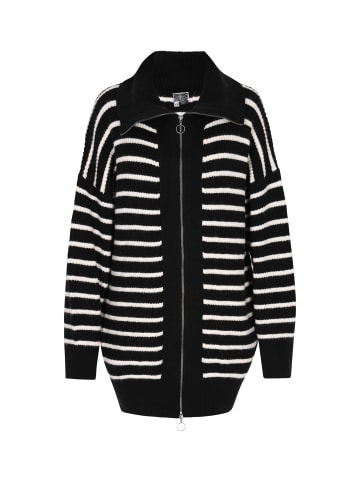 DreiMaster Maritim Damen Cardigan in Schwarz Wollweiss