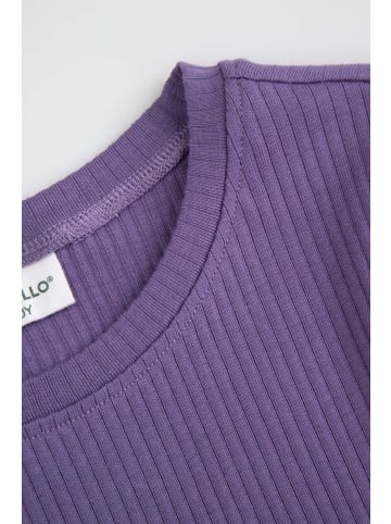 Coccodrillo Geripptes T-Shirt mit kurzen Ärmeln in violett