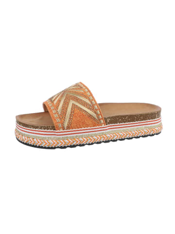 Ital-Design Sandale & Sandalette in Orange und Gold