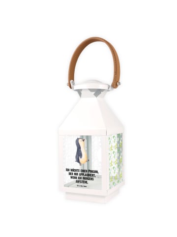 Mr. & Mrs. Panda Laterne Pinguin mHerzieren mit Spruch in Transparent
