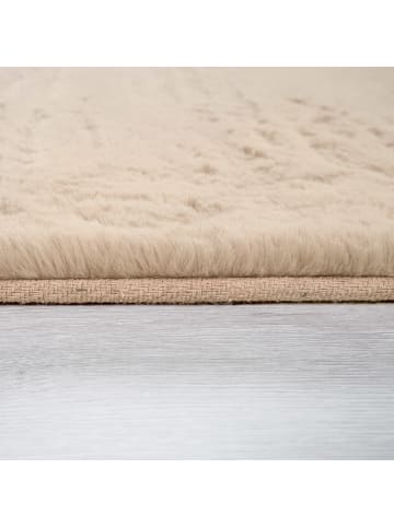 KADIMA DESIGN Hochflor Teppich Unifarben schmutzabweisend in Sand