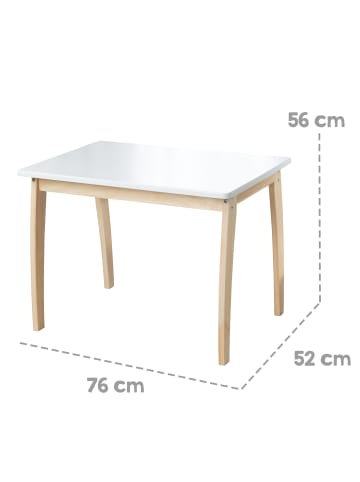 roba Stabiler Kindertisch – Massivholz & MDF mit weißer Tischplatte