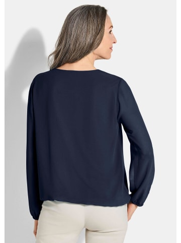 GOLDNER Elegante Bluse aus Chiffon in marine