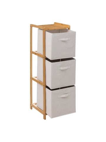 5five Simply Smart Bambusregal TIDY mit 3 Stoffkörben in Beige, 109,5 cm