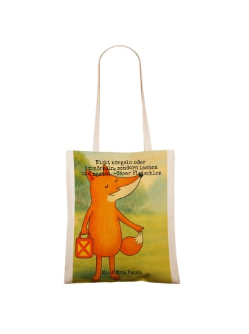Mr. & Mrs. Panda Stofftasche Fuchs Laterne Design mit Spruch in Weiß