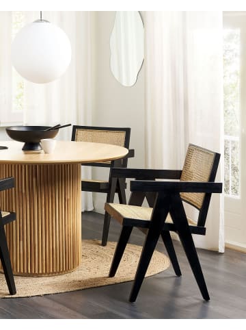 Beliani Esszimmerstuhl WESTBROOK in Schwarz/Braun - (W) 55 x (H) 82 x (L) 58 cm