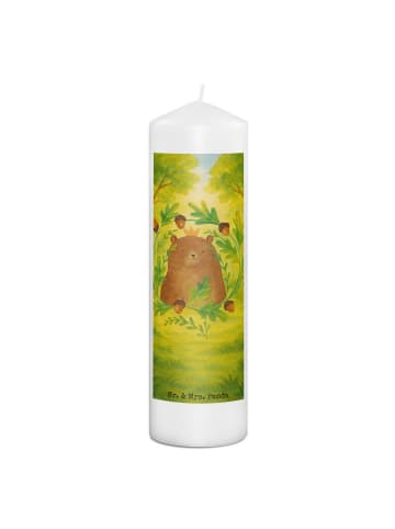 Mr. & Mrs. Panda Stumpenkerze Bär König Design ohne Spruch in Weiß