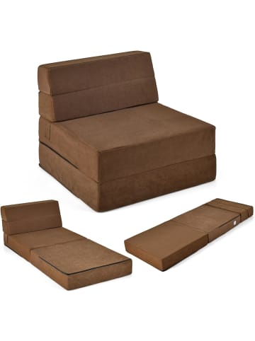 COSTWAY 3 in 1 Schlafsofa in Braun